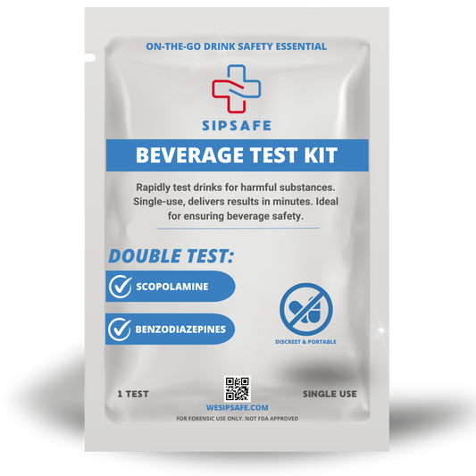 6 Pack - SipSafe Beverage Tampering Detection Kit for Scopolamine & Benzodiazepines